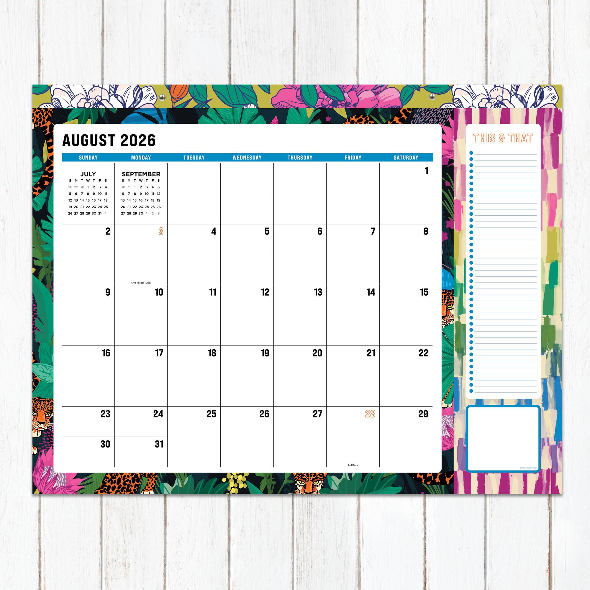 TF Publishing 2026-27 Maximal Mirage Desk Pad Monthly Blotter Calendar